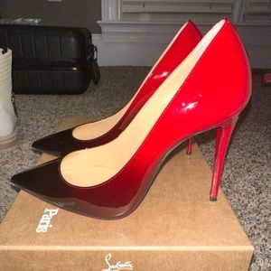Christian Louboutin Kate 100 mm Pumps - Patent calf leather - Black-Red